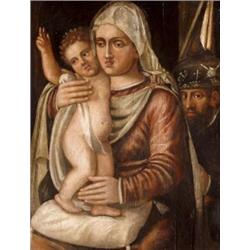 Itáliai festo, 16. sz. - Mária a gyermek Jézussal és zarándok donátorral