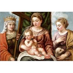 Velencei festo, 1550 - 60 körül - Mária a gyermek Jézussal, Szent Ilonával és Szent Ágnessel