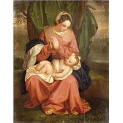 Közép - európai festo, 19. sz. elso fele - Mária a gyermek Jézussal