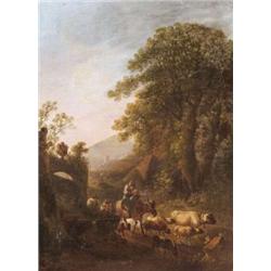 Német festo, 18. sz. második fele - Sziklás táj pásztorokkal