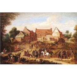 Vrancx, Sebastian (Antwerpen, 1573 - Antwerpen, 1647) - Fosztogató katonák, 1620 körül