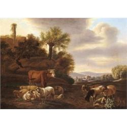 Német festo, 18. sz. elso fele - Legelészo jószágok