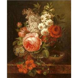 Os, Georgius Jacobus van (La Haye, 1782 - Párizs, 1861) - Virágcsendélet madárfészekkel