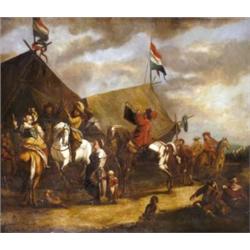 Német festo, 18. sz. eleje - Táborban mulatozó katonák