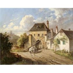 Német festo, 19. sz. közepe - Fogadónál