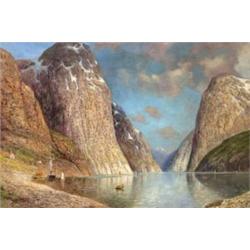 Kaufmann, Karl (Neuplachonitz, 1843 - Bécs, 1901) -nak tulajdonított - Napsütötte fjord