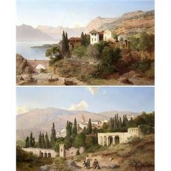 Zimmermann, Albert (Zittau, 1808 - München, 1888) - Comoi Tó és Villa d Este Tivoliban