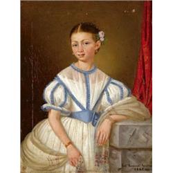 Koszarek Márton (muködött a 19. sz. -ban) - Ifjú hölgy portréja, 1862