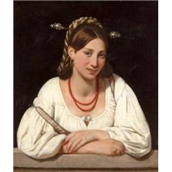 Osztrák festo, 19. sz. második fele - Leány népviseletben