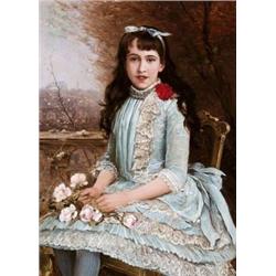 Bruck Lajos (Pápa, 1846 - Budapest, 1910) - Kékruhás kislány