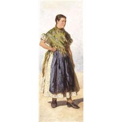 Böhm Pál (Nagyvárad, 1839 - München, 1905) - No zöld kendovel