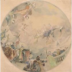 Lotz Károly (1833, Homburg vor der Höhe - 1904, Budapest) - Freskóvázlat