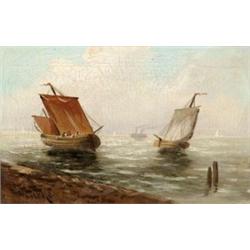 Warlike jelzéssel(?), 19. sz. második fele - Tájkép vitorlásokkal