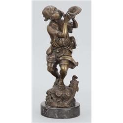 Magyar szobrász, 1900 körül - Kagylókürtöt fújó férfi