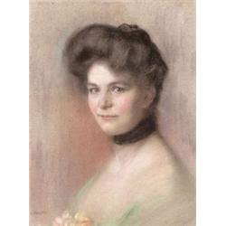 Halmi Artúr (Pest, 1866 - New - York, 1939) - Hölgy sárga virggal