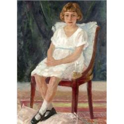 Ferenczy Valér (Körmöcbánya, 1885 - Budapest, 1954) - Fehérruhás kislány portréja