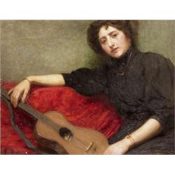 Mányai József (Székesfehérvár, 1875 - ?) - Hölgy gitárral