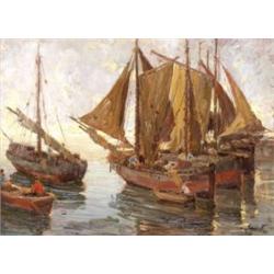 Gaál Ferenc (Debrecen, 1891 - Los Angeles, 1956) - Bárkák naplementében, 1928