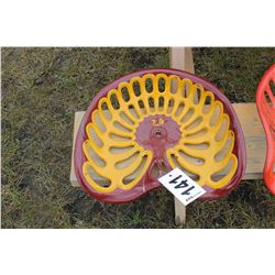 RED/YELLOW NO. 79 CAST IRON TRACTOR SEAT