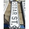 Image 1 : "CEDAR ST" METAL ROAD SIGN & BRACKET
