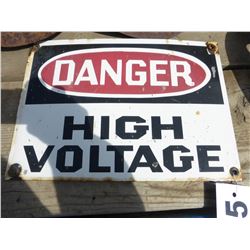 DANGER HIGH VOLTAGE METAL SIGN