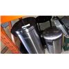 Image 1 : 5 WASTE BINS AND BLACK STOOL