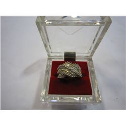 10K STAMPED WOMANS GOLD RING POSSIBLE DIAMONDS