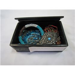 NATIVE BOX W/ BEADED JEWELERY