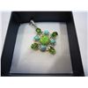 Image 1 : PENDANT WITH GREEN STONES MARKED 925 SILVER
