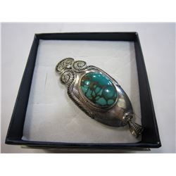 NATIVE TURQUOISE PENDANT MARKED 925 SILVER