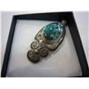 Image 2 : NATIVE TURQUOISE PENDANT MARKED 925 SILVER