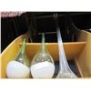 Image 1 : TWO ART GLASS VASES GREEN AND WHITE AND CLEAR VASE