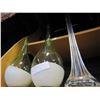 Image 2 : TWO ART GLASS VASES GREEN AND WHITE AND CLEAR VASE