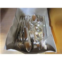 BOX OF SILVER-PLATED CUTLERY