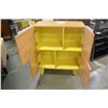 Image 2 : MODERN 4 DOOR SERVING CABINET, WITH WHITE ACCENTS, RETAIL $1699