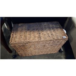 WICKER TRUNK W/ CONTENTS