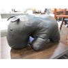Image 1 : BLACK LEATHER HIPPO FOOTSTOOL
