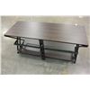 Image 3 : NEW MODERN WOOD WITH GLASS SHELF TV CONSOLE, RETAIL $399