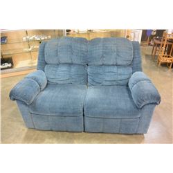 BLUE RECLINING LOVE SEAT