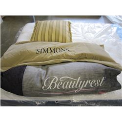 3 BED PILLOWS BEAUTYREST, SIMMONS AND SMALL GOLD THROW PILLOW