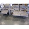 Image 2 : GREY DOUBLE RECLINING LOVESEAT AND CHAIR, VISIBLE WEAR,