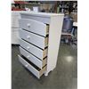 Image 2 : ASHLEY CONTEMPORARY WHITE 5 DRAWER CHEST OF DRAWERS, RETAIL $679