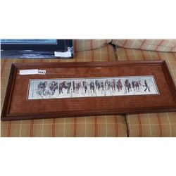 FRAMED BEV DOOLITTLE PRINT OF HORSES