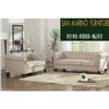 Image 1 : BRAND NEW BEIGE MODERN TUFTED SOFA AND LOVESEAT WITH NAILHEAD ACCENT, RETAIL $2499