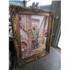 Image 1 : LARGE 5 FOOT OIL ON CANVAS BY SUNG KIM STREET SCENE IN GILT FRAME