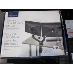 NEW OVERSTOCK INSIGNIA DESKTOP DUAL MONITOR MOUNT, UP TO 30 INCH