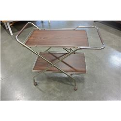 FOLDING 2-TIER ROLLING TROLLEY