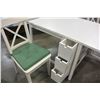 Image 3 : WHITE DROPLEAF DINING TABLE W/ STORAGE AND 2 CHAIRS