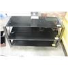 Image 2 : NEW MODERN GREY WITH GLASS 3 SHELF TV MOUNT SYSTEM, RETAIL $499