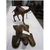 Image 2 : LEATHER CAMEL AND WOODEN TURTLE